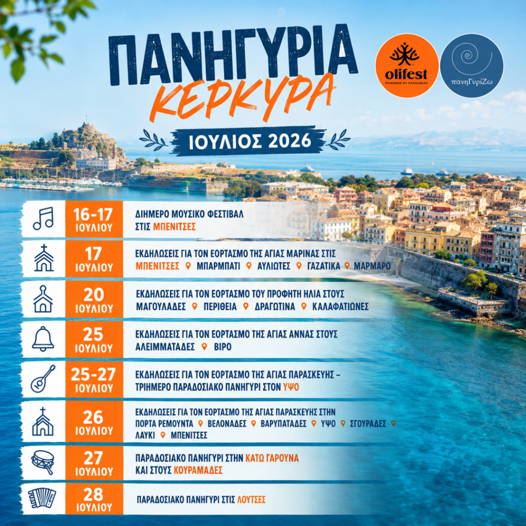 28/07: Πανηγύρια και Γλέντια της Κέρκυρας
