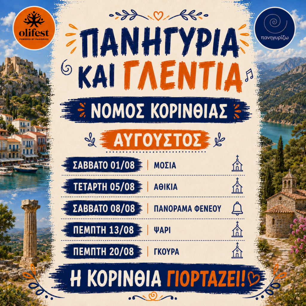 20/08/2026: Festivals and Celebrations in Corinthia Prefecture